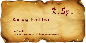 Kassay Szelina névjegykártya